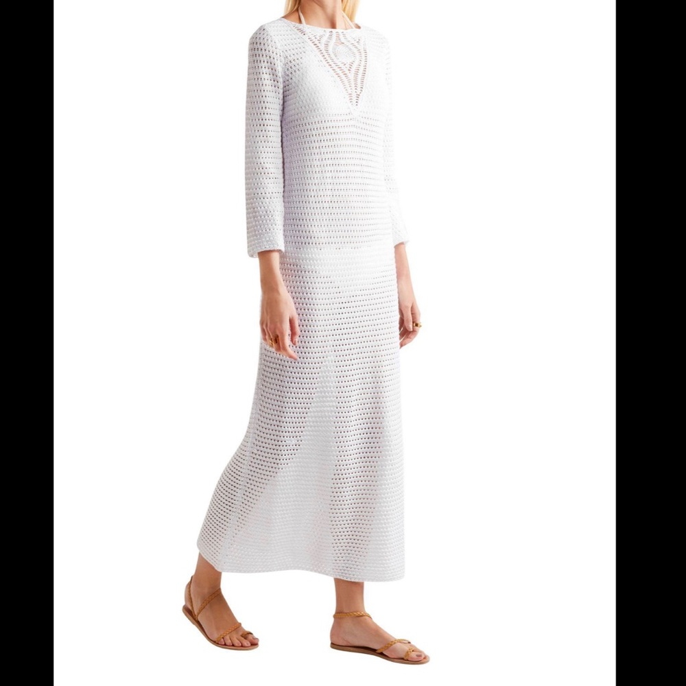Vanessa Seward white crocheted maxi dress